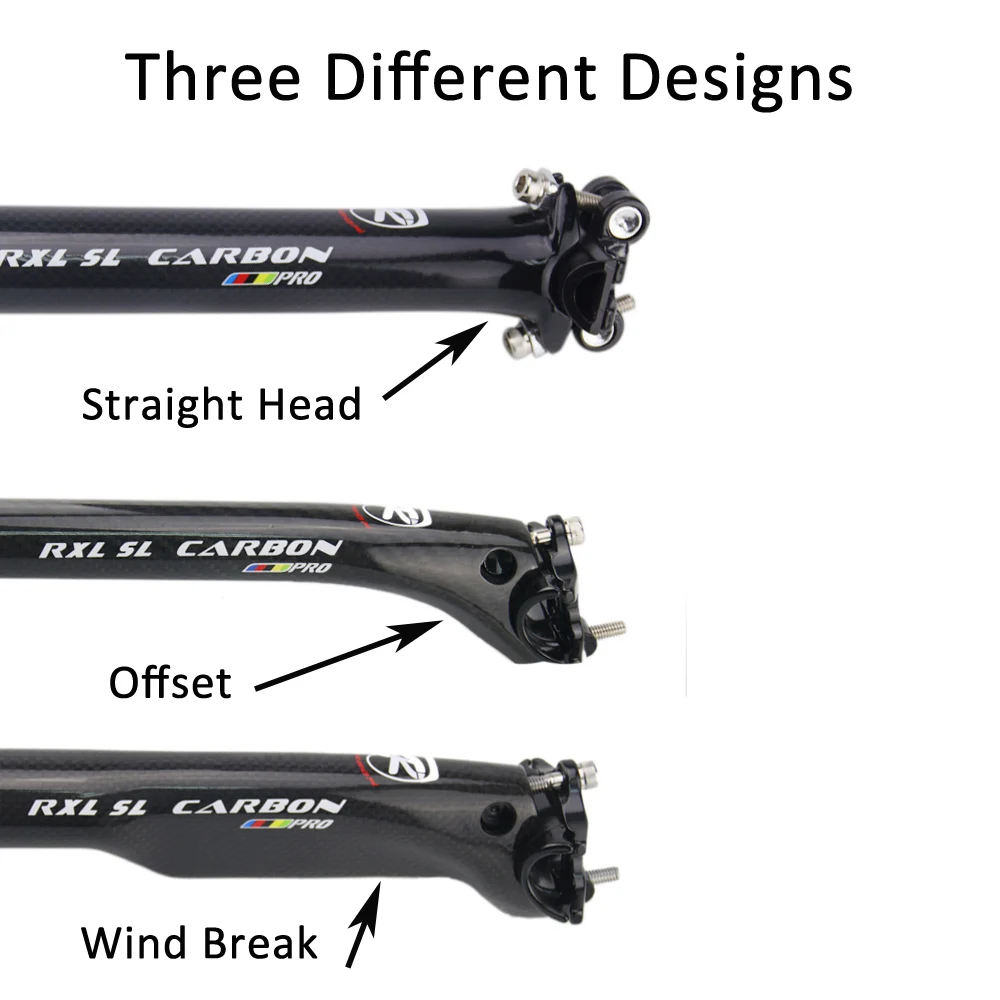 RXL SL cycleseat Post Carbon MTB 27 2/30 8 мм 3K глянцевый 350/400 Черный Сверхлегкий полностью