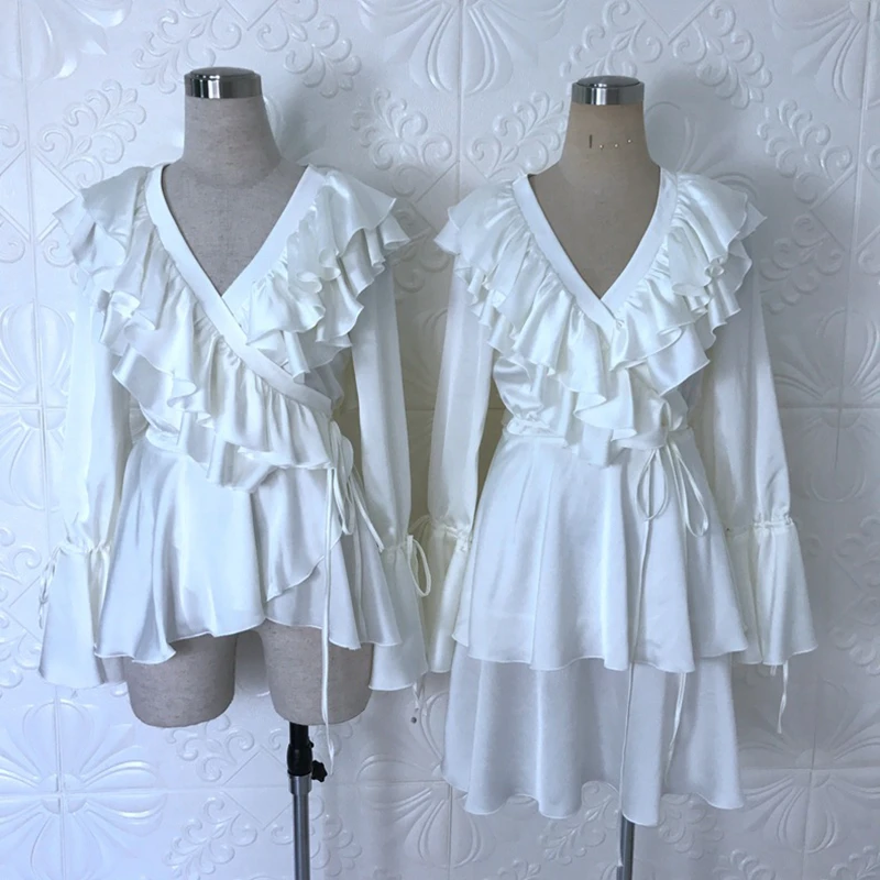 2019 высококачественное подиумное платье блузка сексуальная блуза с v образным