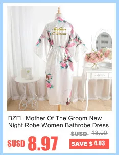 BZEL Matron Of Honor, женские халаты, свадебные, вечерние, подарок, цветочные, атласные, шелковые халаты, кимоно, халат, халат, ночная рубашка, Халат