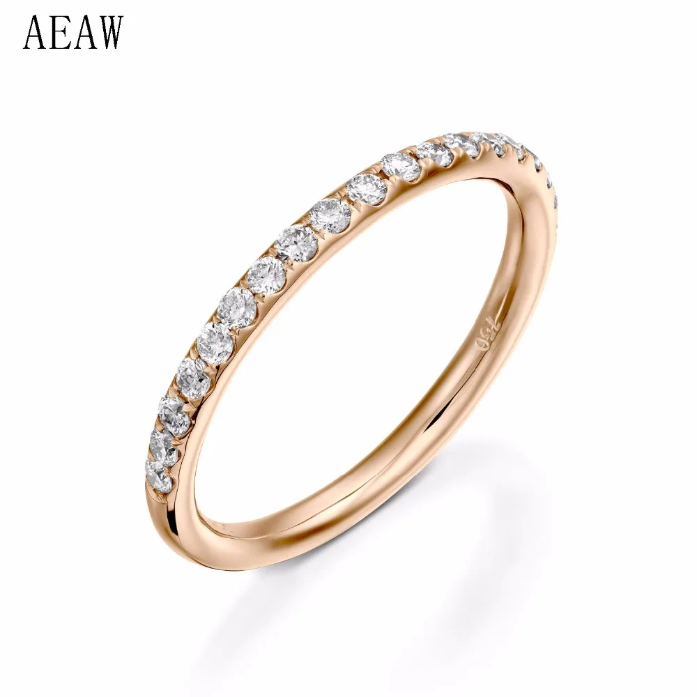 

0.31ctw 1.7mm Round Cut Real Natural Diamond Wedding Ring Prong Setting 14k Rose Gold Classic Band For Women
