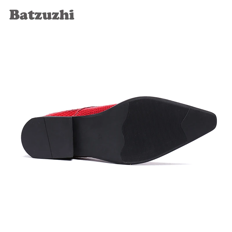 Batzuzhi/Модная Мужская обувь в западном стиле кожаные модельные туфли с узором виде