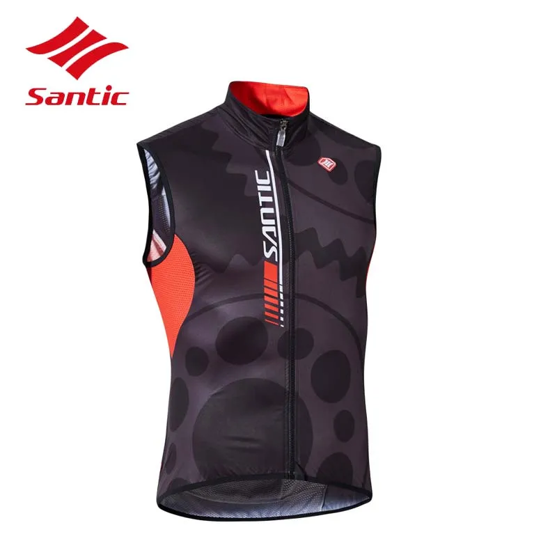 Велосипедные жилеты Santic Мужская ветрозащитная одежда для велосипеда без рукавов