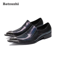 batzuzhi luxury zapatos hombre mens shoes pointed metal tip leather shoes formal business party dress shoes men big sizes us12