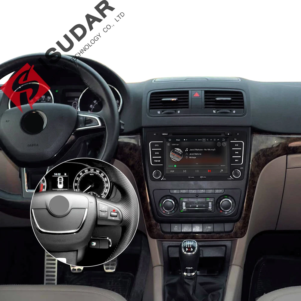 Isudar автомобильный мультимедийный плеер 2 Din Android 8 1 для SKODA/Yeti/Octavia 2013 2009 din