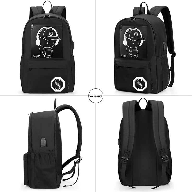 Для мужчин Детский рюкзак с возможностью зарядки по USB пароль для защиты от краж