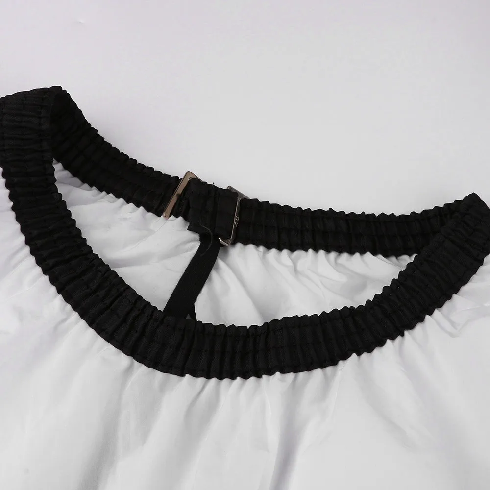 Cloak Hair Cutting White Polyester Waterproof Water droplet perspective Elastic collar Cape Hairdressing Hairdresser June10 | Красота и