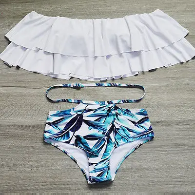 Новый Для женщин Цветочный бинты комплект бикини пуш-ап бюстгальтер купальный