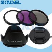 55mm uv cpl fld lens filter kitlens capflower lens hood for nikon d5600 d5500 d5300 d5100 d3400 d7500 d750 with af p 18 55mm
