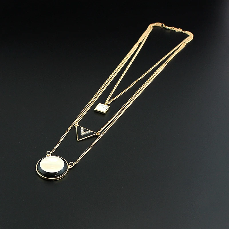 

Multilayer Round Pendant Necklace Women 2016 Gold Chain Choker Necklaces & Pendants Boho Jewelry Collares SNE160082