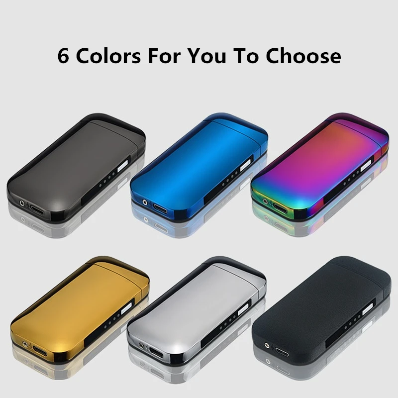Дисплей батареи двойная импульсно-дуговая Зажигалка Ветрозащитная USB