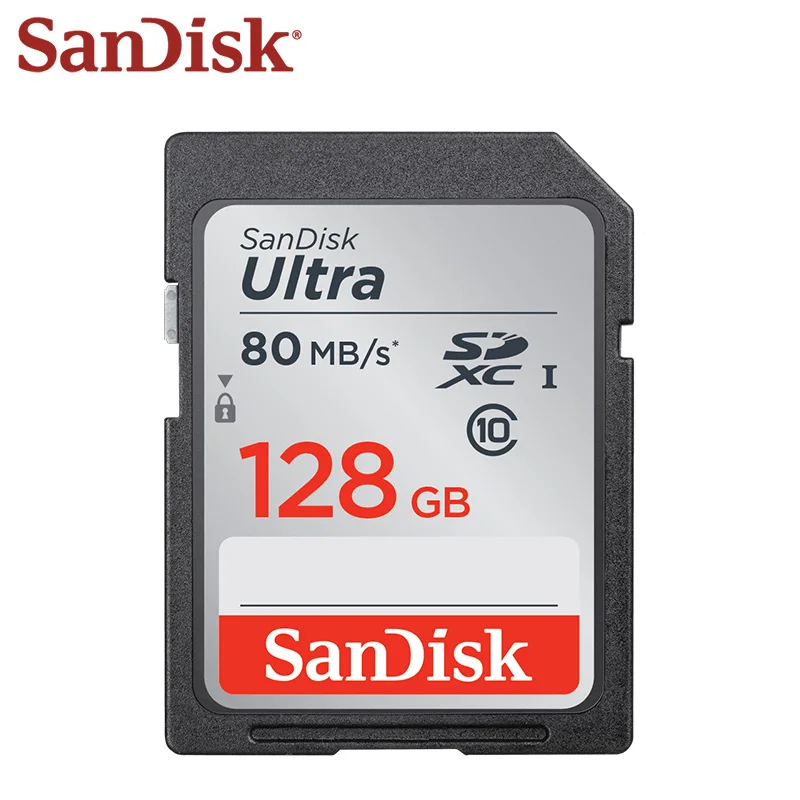 Двойной Флеш-накопитель SanDisk Ultra карты памяти SDHC/SDXC SD карты Class10 U1 16 Гб оперативной памяти, 32 Гб встроенной памяти, 64 ГБ 128 карты C10 UHS-I 80 МБ/с. для cartao de memoria Камера