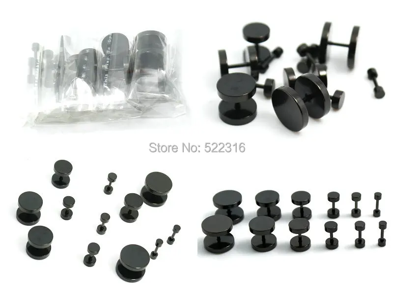 80 шт. анодированные золотые черные радужные синие серьги из нержавеющей стали