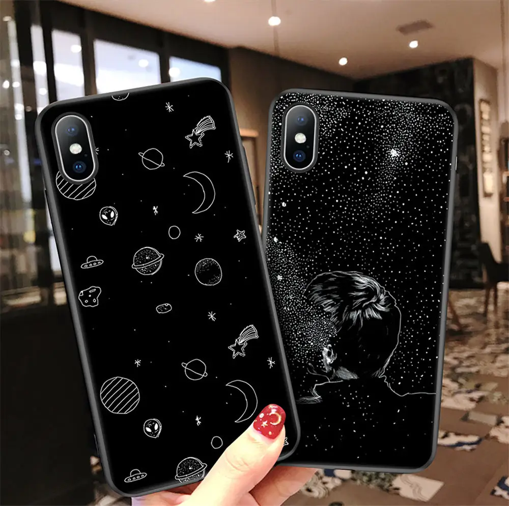 Силиконовый чехол для телефона Ottwn для iPhone 11, 7, 8, 6, 6S Plus, X, с изображением звезд, букв, пространство для iPhone XR, XS, Max, 5, 5S, SE, X, мягкая задняя крышка из ТПУ