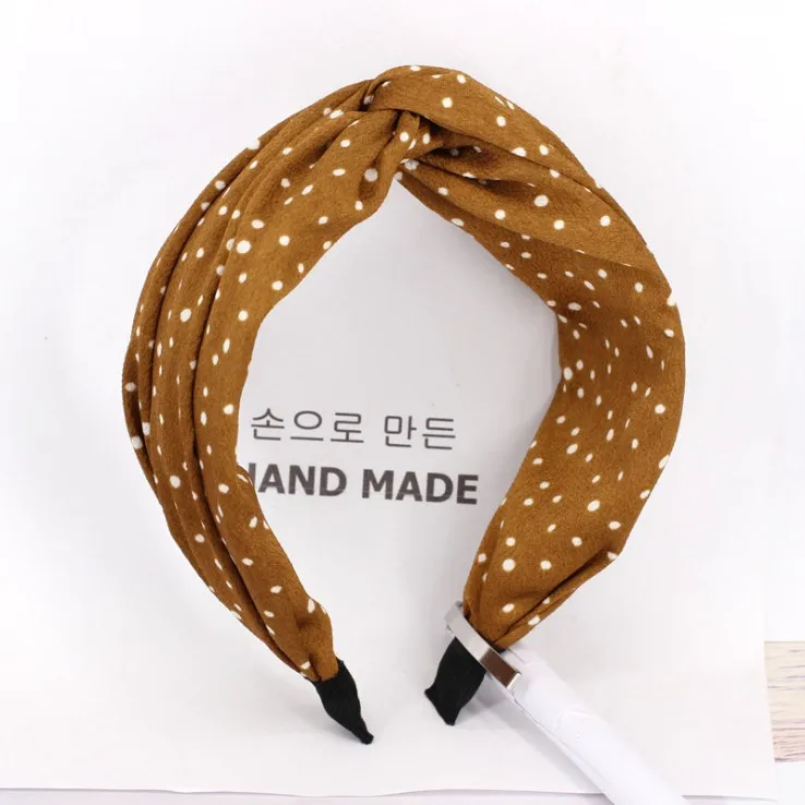 Винтажный головной убор Hairband Corss Knot женские аксессуары для волос высококачественные широкие боковые обручи для волос головная повязка для взрослых - Цвет: yellow hairband