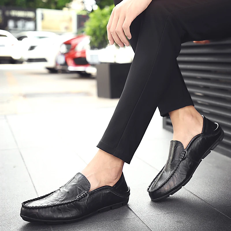 2019 New High Quality Leather Shoes Hot Men Comfortable Outdoor Non-slip Fashion Breathable Casual Walking | Обувь