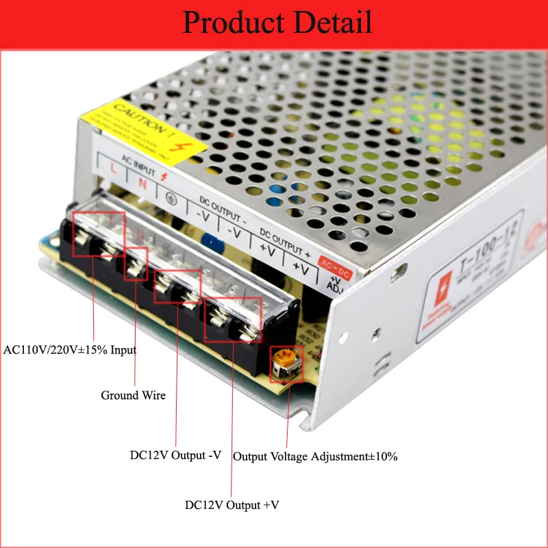 Dc 12V блок питания светодиодной ленты 8.5A 100W переключатель AC 220v до Драйвер