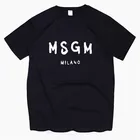 Мужская футболка MSGM, летняя брендовая футболка Shubuzbi с буквенным принтом, хлопковая Футболка с круглым вырезом, белая, серая футболка, Прямая поставка от поставщика