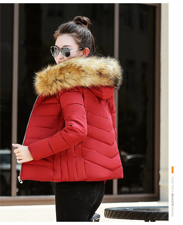 Top Fashion Limited Full Slim Cotton Jacket Heavy Hair Female Cotton-padded Coat Winter Coat Women