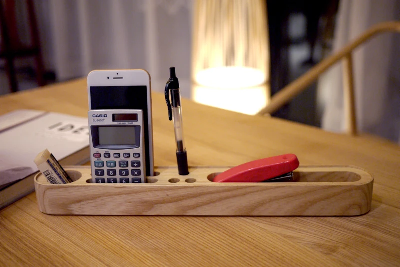 Деревянная коробка для домашнего офиса длинный ящик хранения мобильный телефон