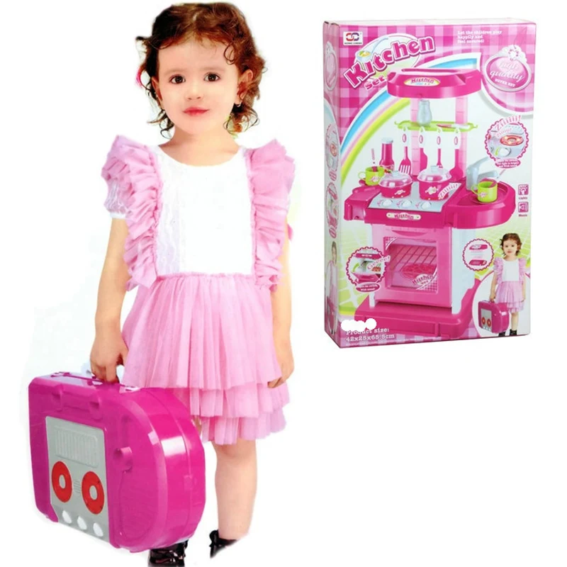 

Kids Play House Girl Pretend Play Tableware Sets Toys Kitchen Cooking Simulation Miniature Kitchen Toys for children Xmas Gifts