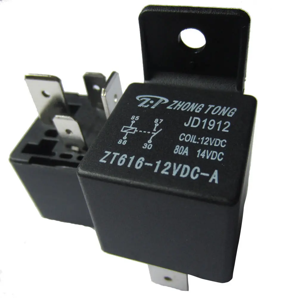 EE support 5Pcs Black Car Truck Auto Heavy 12V 80A 80 AMP SPST Relay Relays 4 Pin 4P | Switches &amp