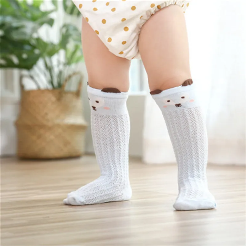 0-3 years old Милые колготки с героями мультфильмов для новорожденных, дышащие удобные хлопковые носки в сетку, большие носки - Цвет: 0-3 years old