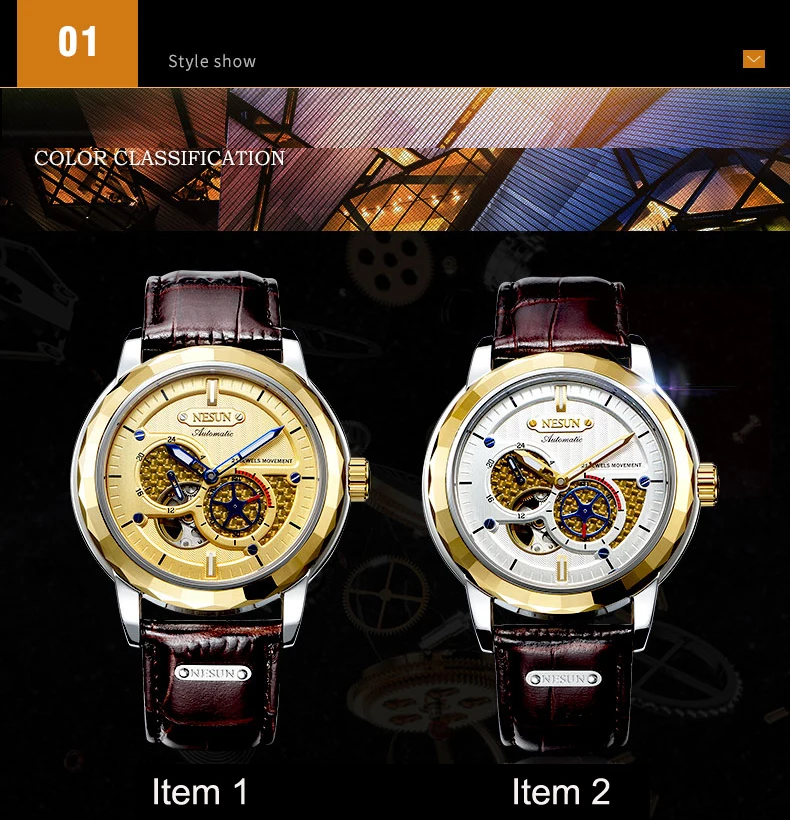 Швейцарские Топ люксовый бренд NESUN Skeleton Tourbillon часы для мужчин автоматические мужские часы 100 м водонепроницаемые спортивные часы relogio N9810-3