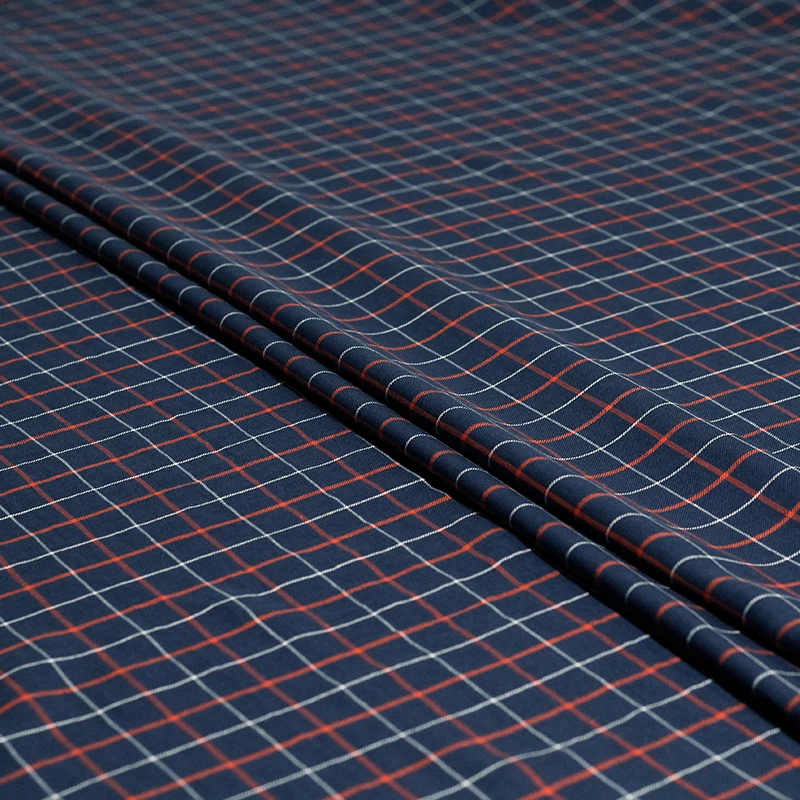 Pearlsilk темно-синяя клетчатая красная линия с принтом 100% мягкие хлопковые