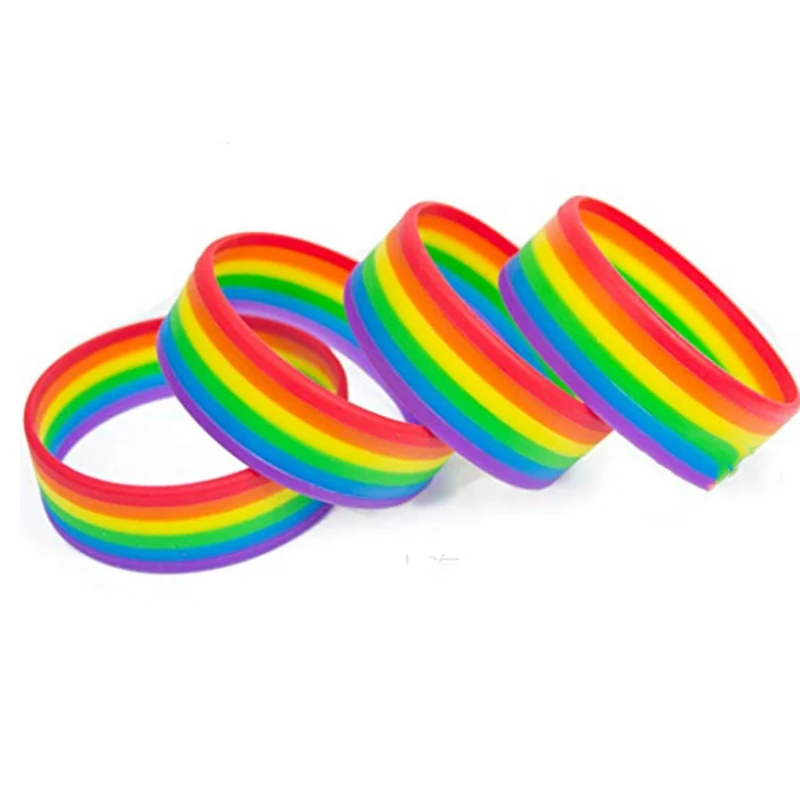 Гей браслет Pride 6 слоев ЛГБТ лента голубой/темно синий 50 шт./лот|Значки| |