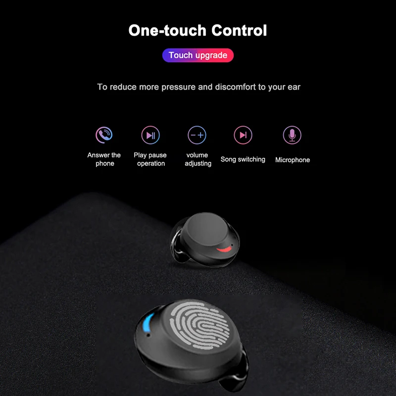 TWS беспроводная гарнитура Mini Bluetooth 5 0 наушники IPX8 водонепроницаемые с