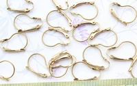 400pcs brass earring findings gold plating leverback french blank earrings 14x20mm