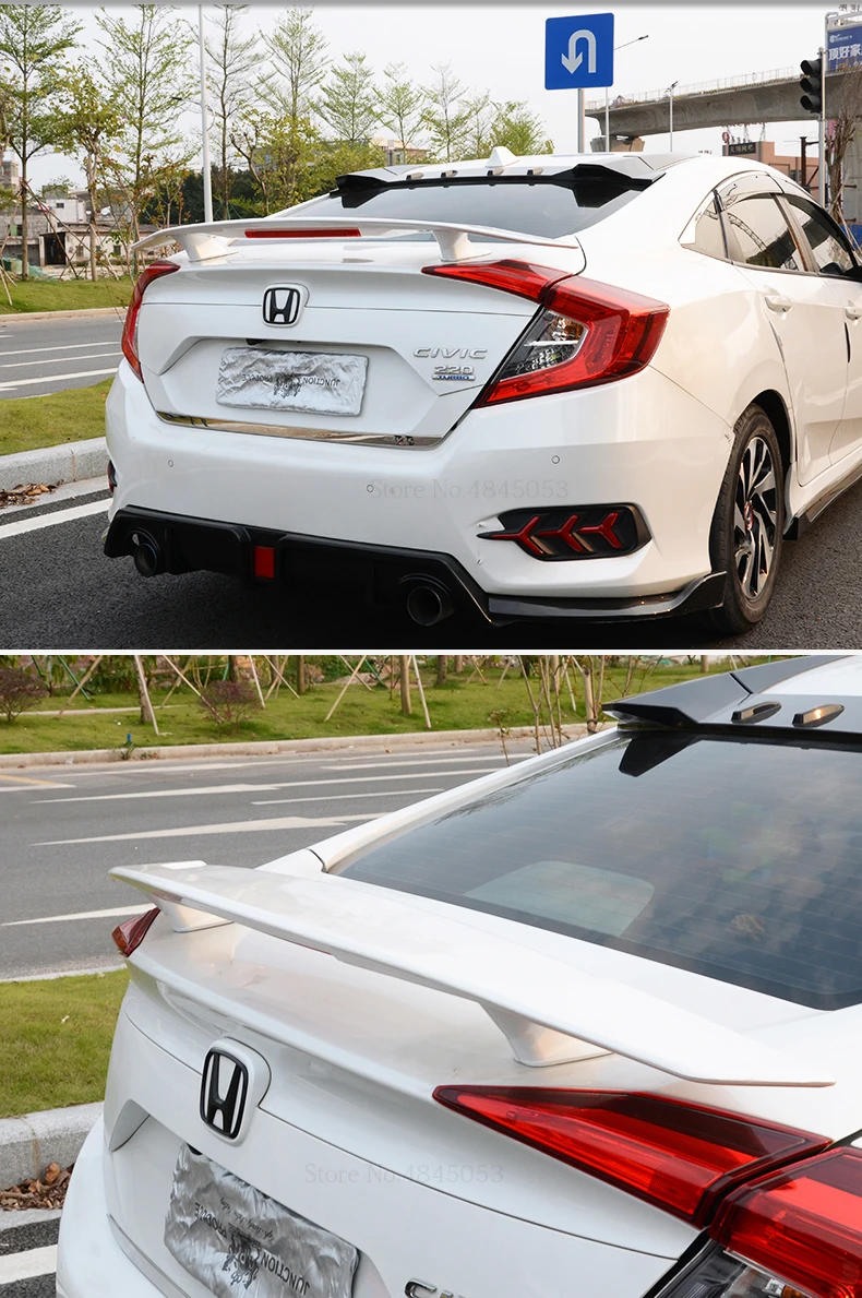 AITWATT Подходит для Honda Civic спойлер из углеродного волокна ABS пластик черный цвет задний спойлер задний багажник губы крыло автомобиля Стайлинг