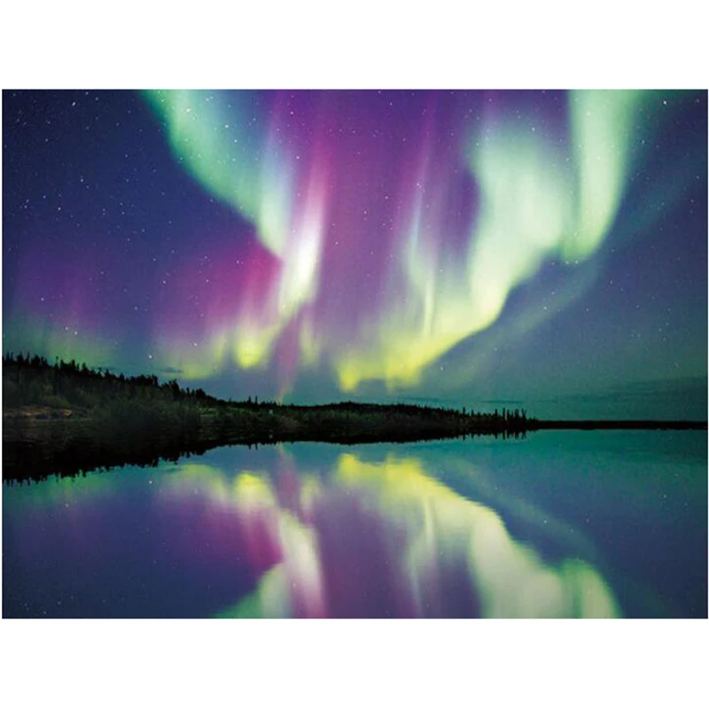 Алмазная 5D Вышивка сделай сам полное круглое украшение с северным светом вышивка