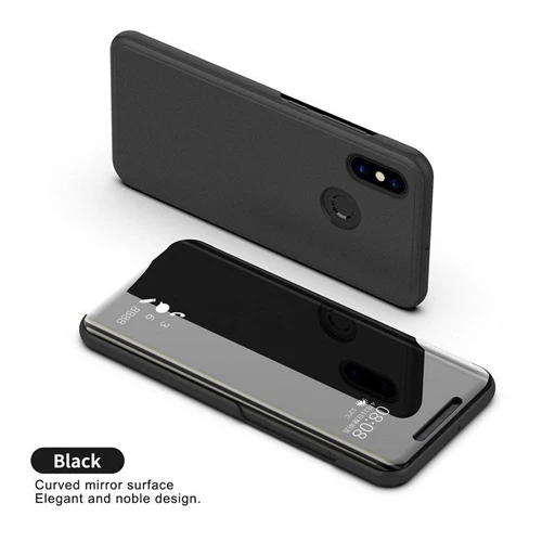 Black Mi rror smart view чехол для телефона для Xiao mi Red mi 5 Plus Note 5 6 Pro Note 5A 4X 6A S2 mi 8 SE 6 A1 A2 Lite Max 3 Кожаный флип-чехол - Цвет: Black