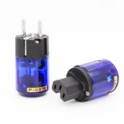 Бесплатная доставка, пара, P-037E разъем питания ЕС с родиевым покрытием + C-037 разъем IEC