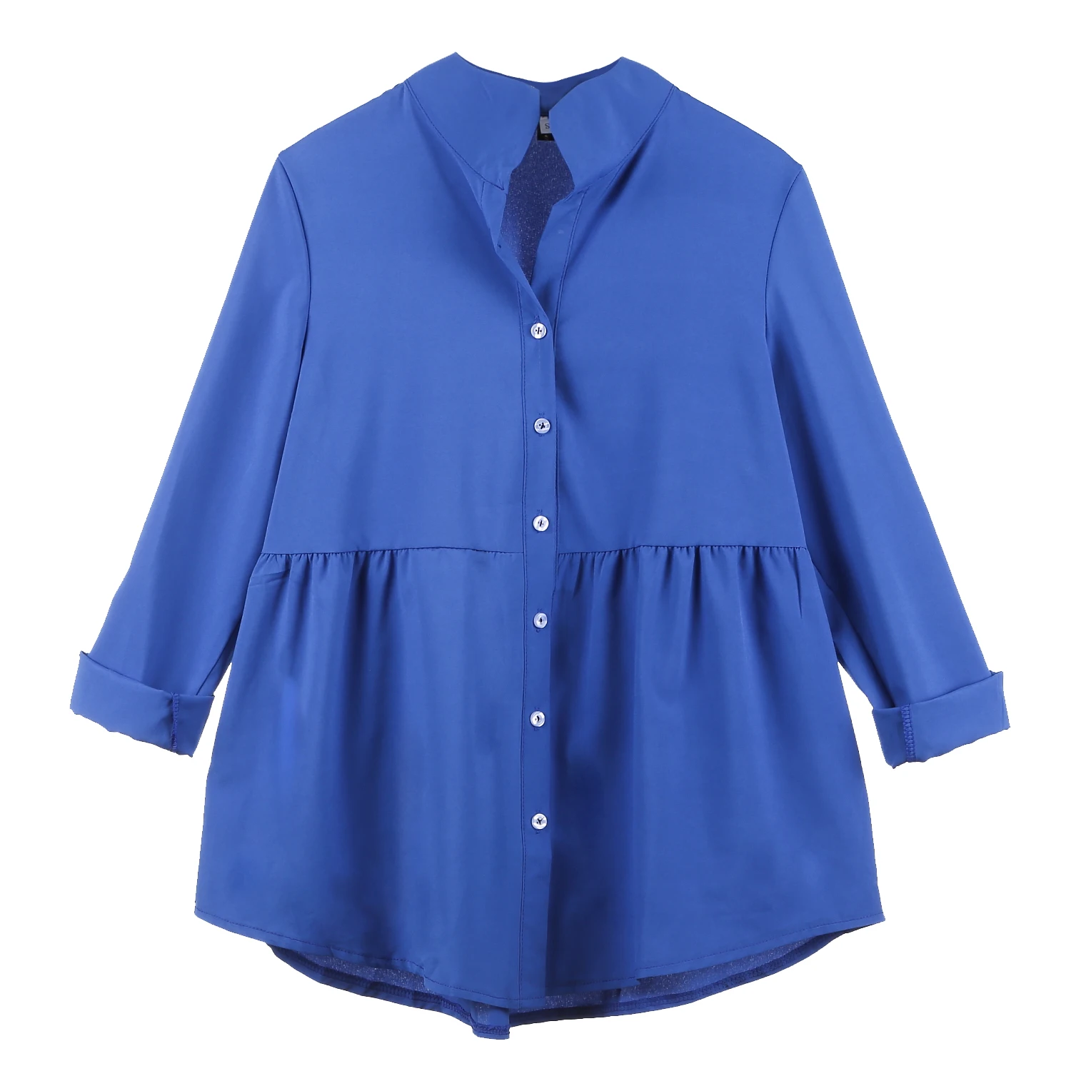 Женский топ с v-образным вырезом свободная Однотонная рубашка длинными рукавами