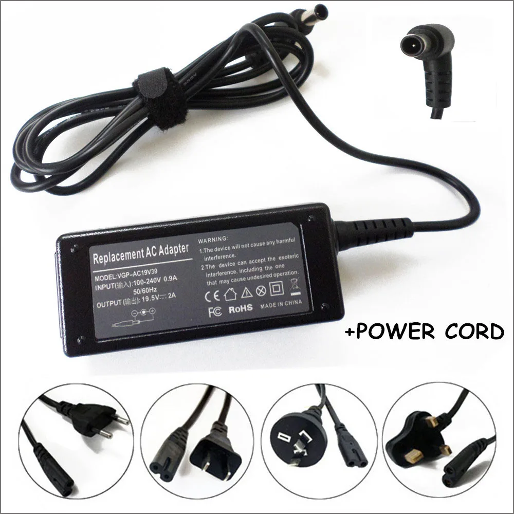 19,5 V 2A AC DC зарядное устройство-адаптер Portatil для SONY VAIO SVT13128CYS VGP-AC19V57 VGP-AC19V39 PCG-21212T PCG-31211T 091204-11