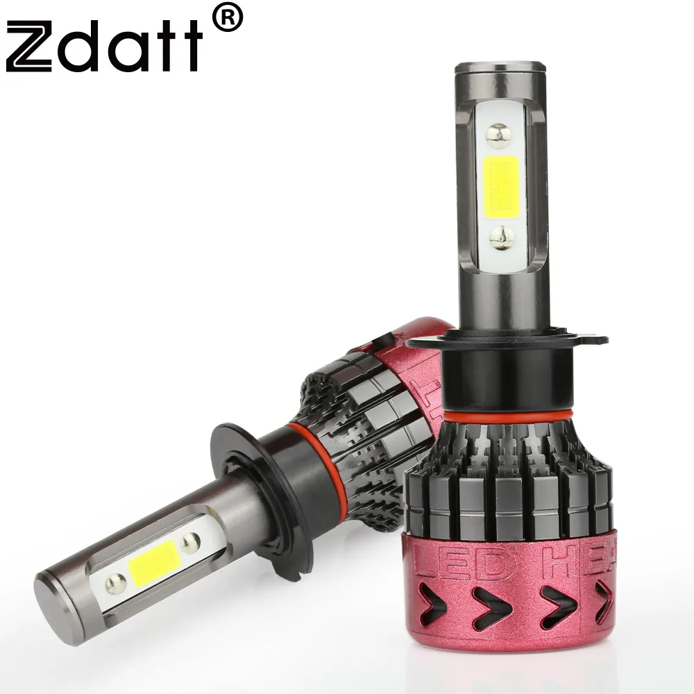 Zdatt авто светодиодные H4 H1 H7 H8 H9 H11 9006 9005 H3 лампочка Светодиодная лампа 80 Вт 8000Lm автомобиля света COB LED Фары для автомобиля 12 В туман лампы 6000 К HB4 HB3 9003 лампочки лампы для авто автолампы