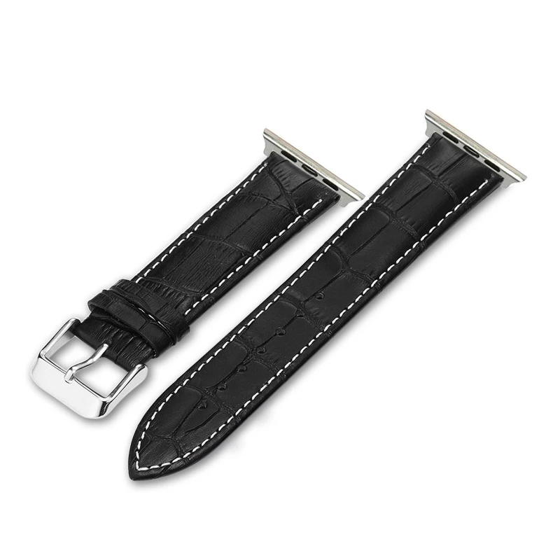 Кожаный ремешок для Apple Watch Band 42 мм 38 серия 3 2 1 часов мужчин и женщин черный