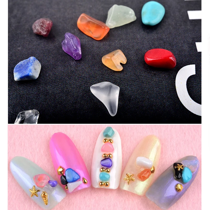 

GAM-BELLE Irregular Nail Rhinestones 12 Colors 3D Natural Stone Christmas Nail Art Decoration Accessories DIY Manicure Tools