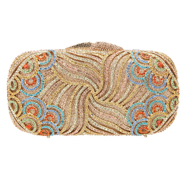 Multicoloured Клатч Fawziya сумка Для женщин Роскошные Пейсли сцепления со стразами клатч футляр, клатч кошелек - Цвет: Multicoloured