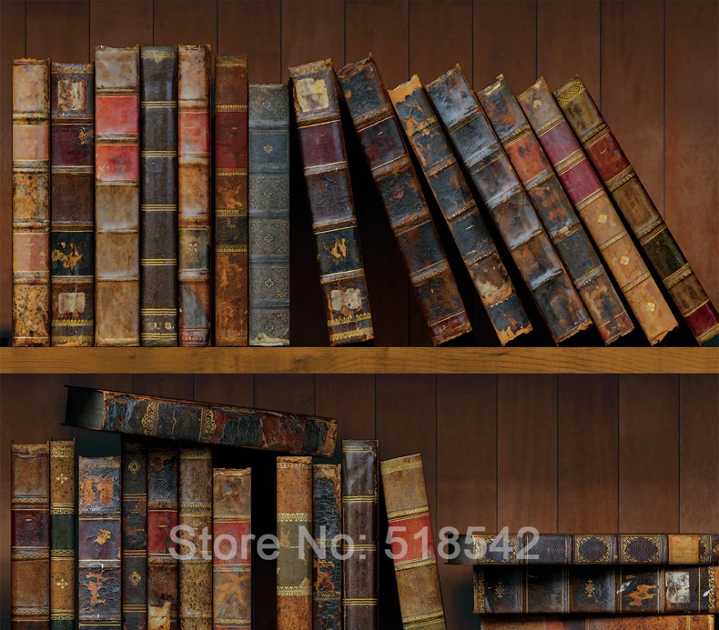 Настенная книжная полка в стиле ретро, наклейки для дома, декор для гостиной, спальни, ресторана, кабинета, настенные украшения, самоклеящиеся обои