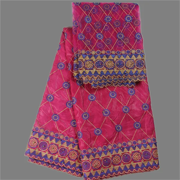 Amazing wedding dress material set African embroidery bazin riche lace fabric matching 2yards of French net NBN22 | Дом и сад