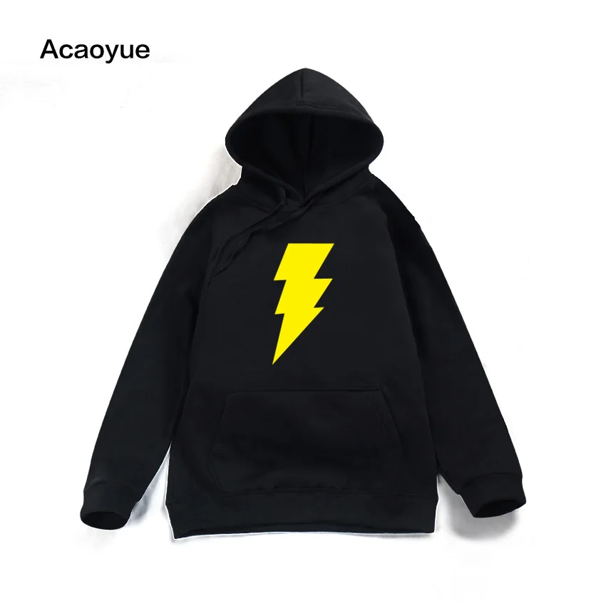 Новинка 2019 года толстовки с капюшоном принтом Shazam для мужчин модные и длинными