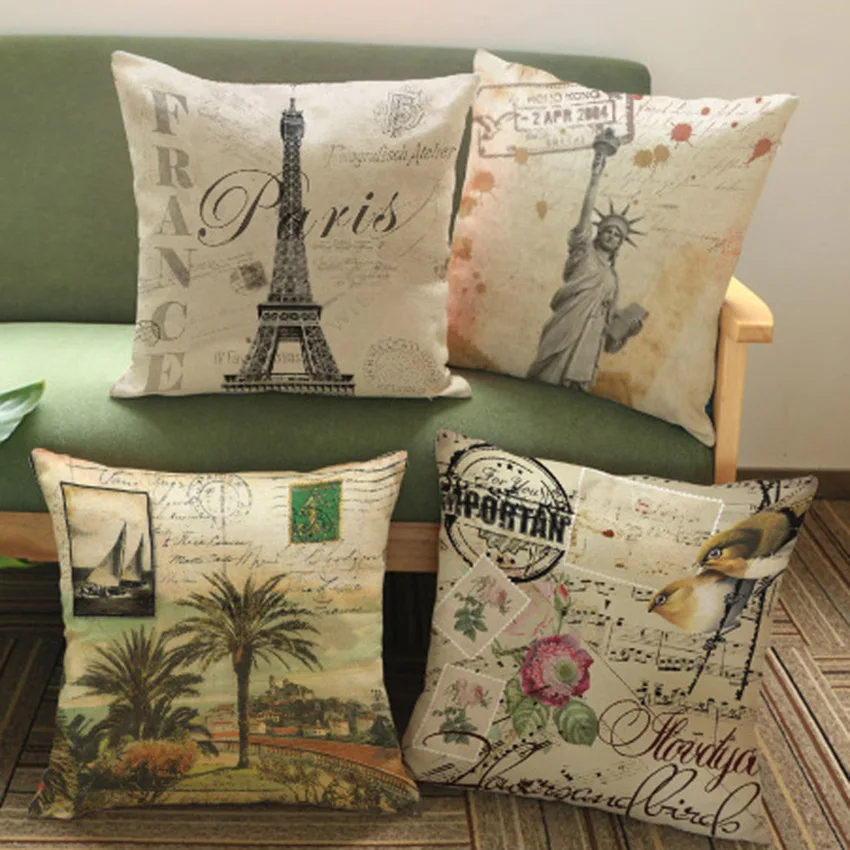 Винтажный постер карта Биг Бен Эйфелева башня Статуя Свободы Цветочная бабочка