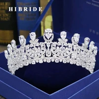 hibride luxury new pageant headband tiaras aaa cubic zircon women hair accessories for wedding gifts c 30