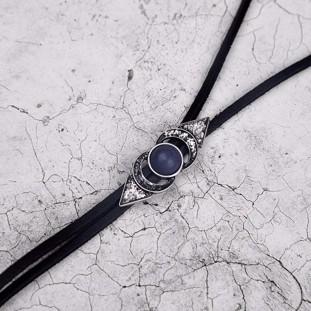 Fever&ampFree Popular Bohemia Style Ethnic Triangle Alloy Necklace Pendant Vintage Exaggerated Long Black Leather Woman | Украшения и
