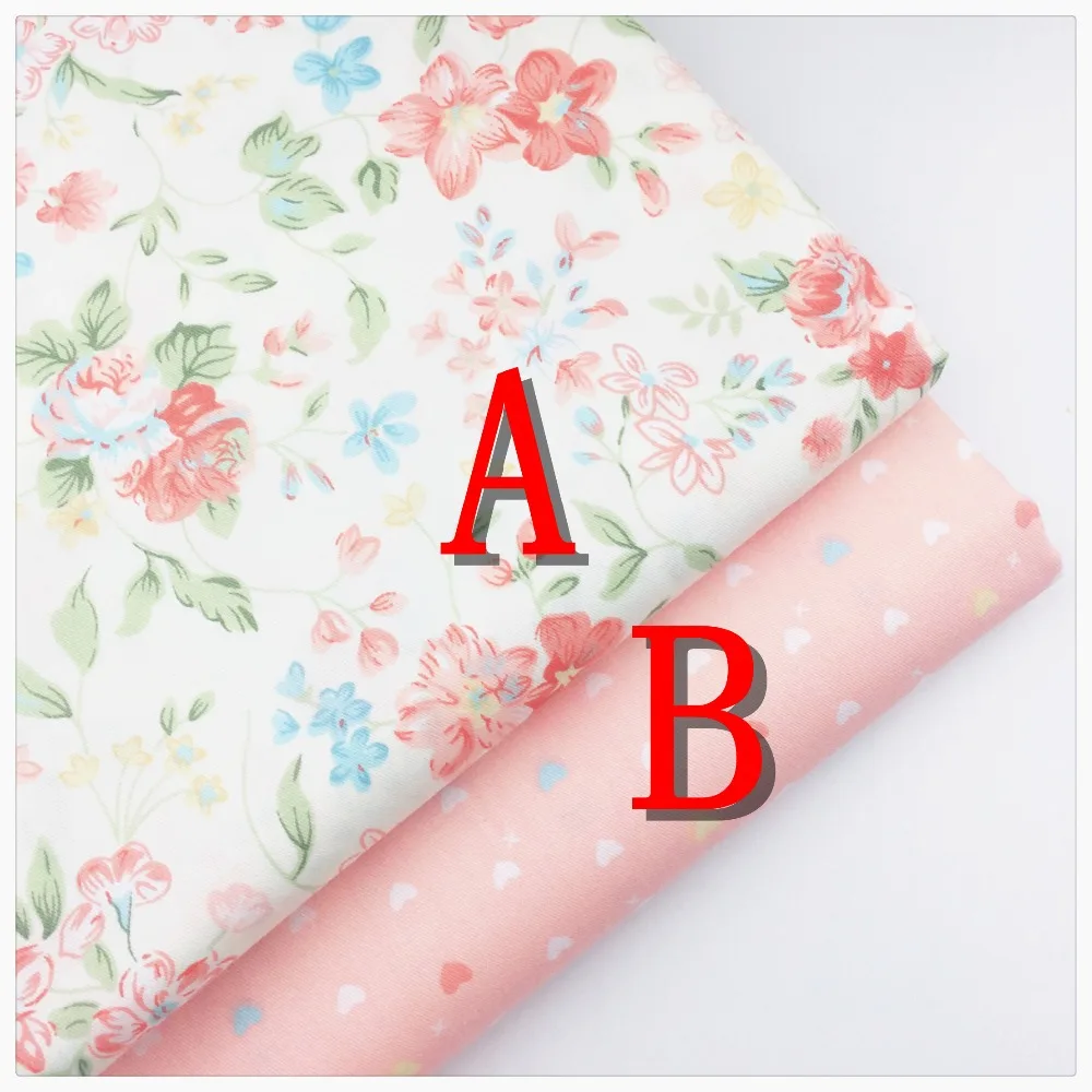 Розовый цветочный сердечко Сделай Сам хлопчатобумажная ткань для платья