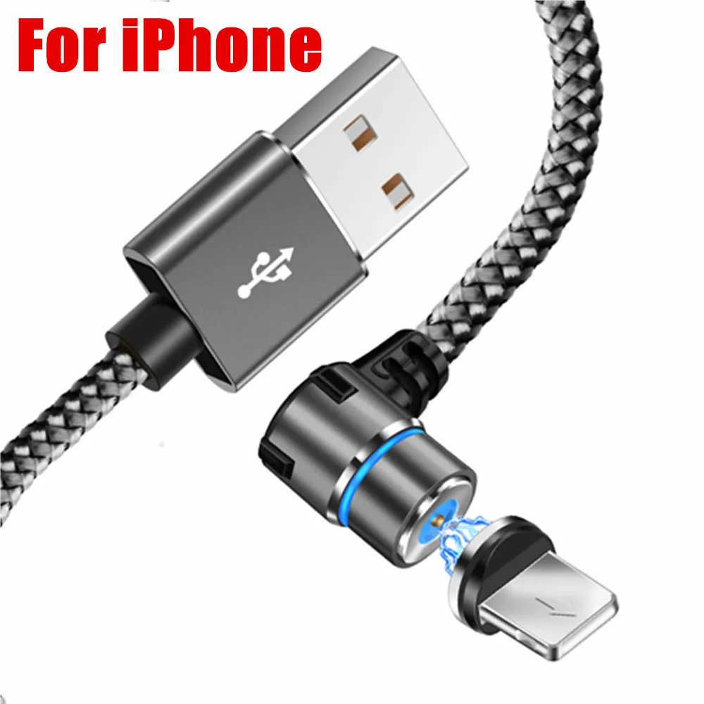 Олаф Магнитный Кабель Micro-USB для быстрой зарядки Тип usb C кабель магнит Зарядное устройство для передачи данных кабель для зарядки USB шнур для iPhone samsung Xiaomi - Цвет: Grey for iPhone