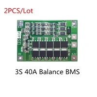2pcs 3s 40a bms 11 1v 12 6v 40a 18650 lithium battery protection board with balanced version for drill